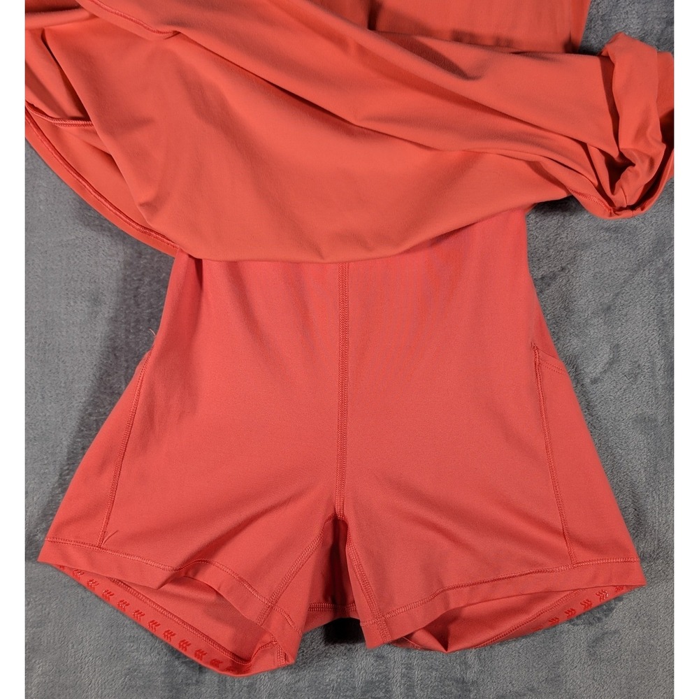 All in Motion Coral Orange Athletic Exercise Dress Built-in Shorts Pockets Med - Picture 2 of 11